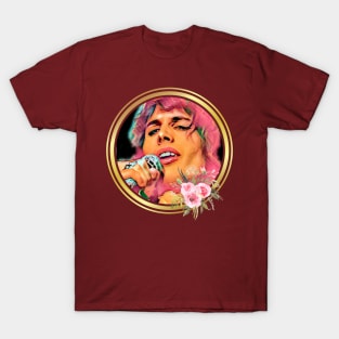 Singer (pink hair with flowers, mic) T-Shirt